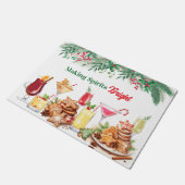 Kerstkoekjes en cocktails vakantie deurmat (Schuin)