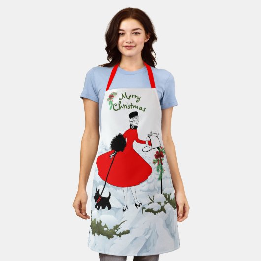 Kerstkoekjes en diner schort (Gedragen)