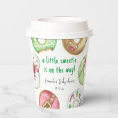 Kerstkoekjes en donuts baby shower papieren bekers (Achterkant)