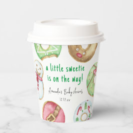 Kerstkoekjes en donuts baby shower papieren bekers