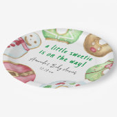 Kerstkoekjes en donuts baby shower papieren bordje (Gekanteld)