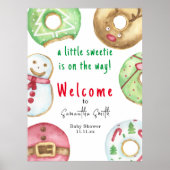 Kerstkoekjes en donuts Welkom baby shower Poster (Voorkant)