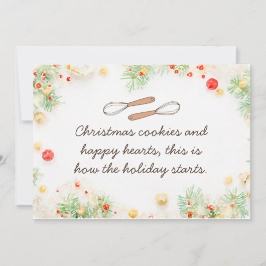 Kerstkoekjes en Happy Hearts-kerstkaart Kaart (Voorkant)