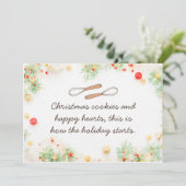 Kerstkoekjes en Happy Hearts-kerstkaart Kaart (Staand voorkant)