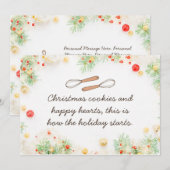 Kerstkoekjes en Happy Hearts-kerstkaart Kaart (Voorkant / Achterkant)