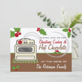 Kerstkoekjes en hot Chocolate Party Retro Kaart (Staand voorkant)