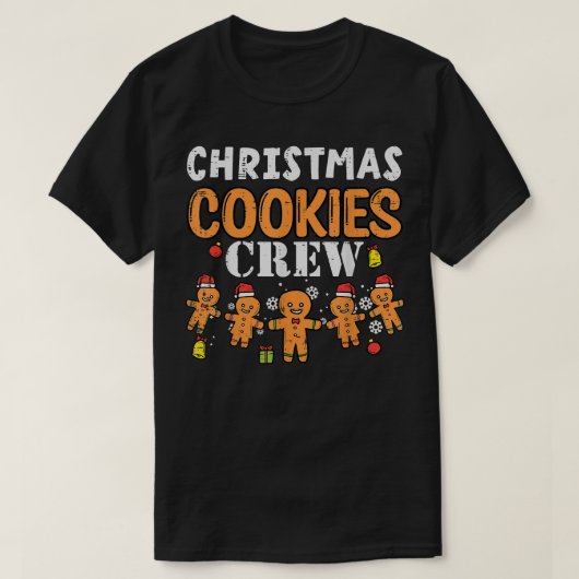 Kerstkoekjes en kerstcadeaubonen t-shirt (Design voorkant)