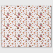 Kerstkoekjes en kerstcadeautjes cadeaupapier (Vlak)