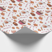 Kerstkoekjes en kerstcadeautjes cadeaupapier (Hoek)