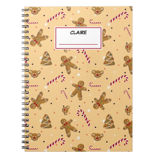 Kerstkoekjes en kerstmannen. Aangepaste naam Notitieboek (Voorkant)