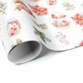 Kerstkoekjes en loof rood cadeaupapier (Rol Hoek)