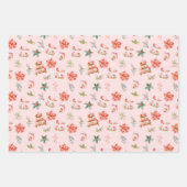 Kerstkoekjes en loof rood inpakpapier vel (Voorkant 2)