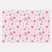 Kerstkoekjes en loof roze inpakpapier vel (Voorkant 2)