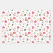 Kerstkoekjes en loof roze inpakpapier vel (Voorkant)