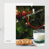 Kerstkoekjes en melk voor de kerstman feestdagenkaart (Voorkant / Achterkant)