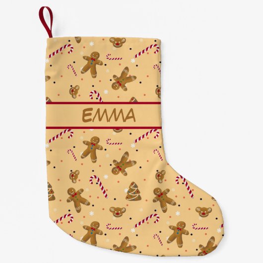 Kerstkoekjes en peperkoek mannen kleine kerstsok (Voorkant)