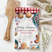 Kerstkoekjes en snoepjes gepersonaliseerd theedoek