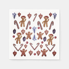 Kerstkoekjes en snoepjes servet