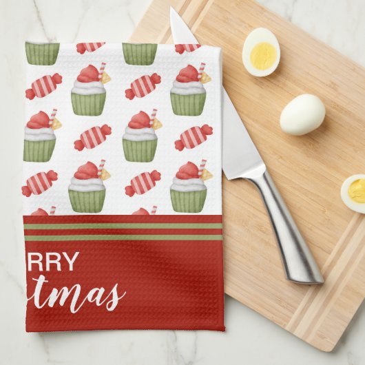 kerstkoekjes en Snoepjes Theedoek (Quarter Fold)