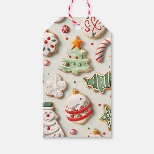 Kerstkoekjes en Strooisel Cadeaulabel (Voorkant)