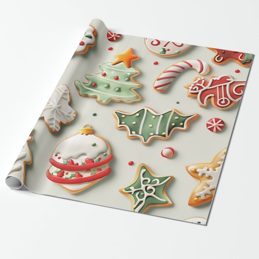 Kerstkoekjes en Strooisel Cadeaupapier (Uitgerold)