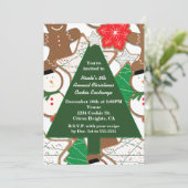 Kerstkoekjes en uitnodigingen voor kerstfeestjes (Staand voorkant)