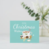 Kerstkoekjes en warme chocolade briefkaart (Staand voorkant)