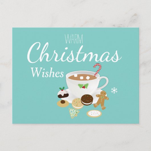 Kerstkoekjes en warme chocolade briefkaart (Voorkant)