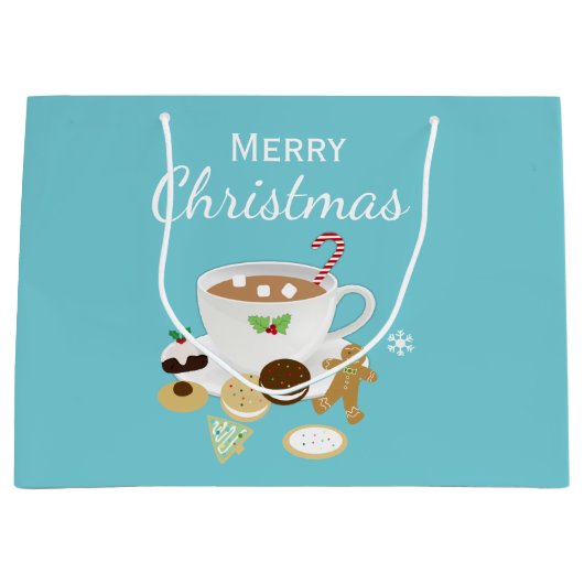 Kerstkoekjes en warme chocolade large cadeautasje (Voorkant)