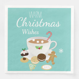 Kerstkoekjes en warme chocolade servet