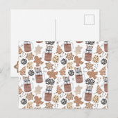 Kerstkoekjes en warme chocolademelk Kerst bakken Feestdagenkaart (Voorkant / Achterkant)
