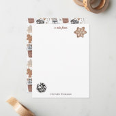 Kerstkoekjes en warme chocolademelk Kerst bakken Notitiekaartje (Voorkant / Achterkant in situ)