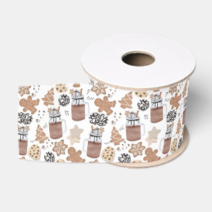 Kerstkoekjes en warme chocolademelk Kerstbakken Grosgrain Lint