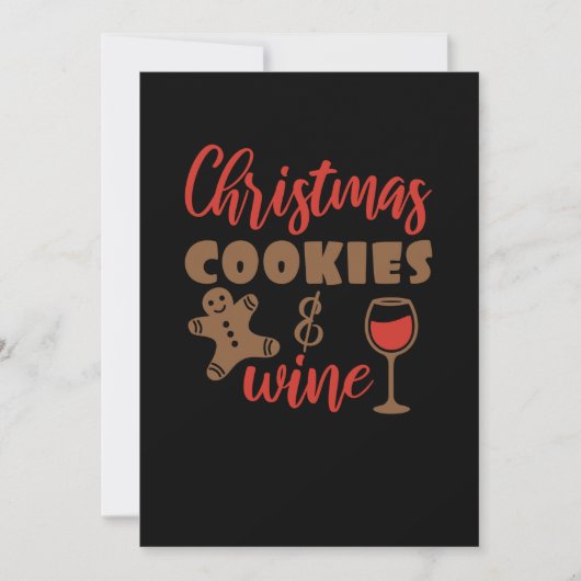 Kerstkoekjes en wijn save the date (Voorkant)