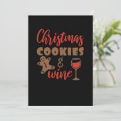 Kerstkoekjes en wijn save the date (Staand voorkant)