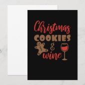 Kerstkoekjes en wijn save the date (Voorkant / Achterkant)
