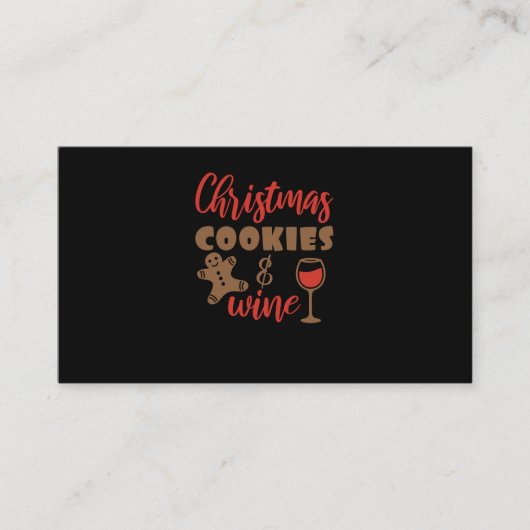 Kerstkoekjes en wijn visitekaartje (Voorkant)