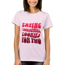 Kerstkoekjes eten voor twee t-shirts