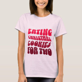 Kerstkoekjes eten voor twee t-shirts