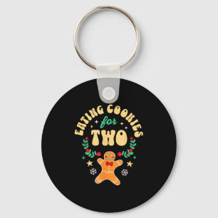 Kerstkoekjes eten voor twee - Zwangerschapsaankond Sleutelhanger