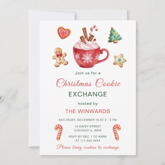 Kerstkoekjes Exchange Party Kaart (Voorkant)