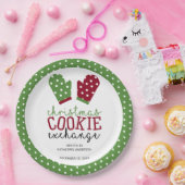 Kerstkoekjes Exchange Party Polka Dots Green Papieren Bordje (Feest)