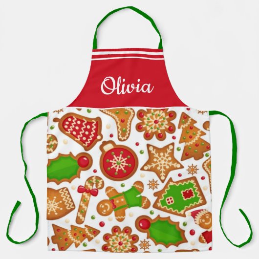 kerstkoekjes feestdag bakken schort (Voorkant)