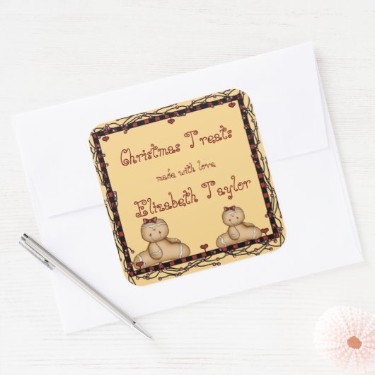 Kerstkoekjes, feestdag Sticker (Envelop)