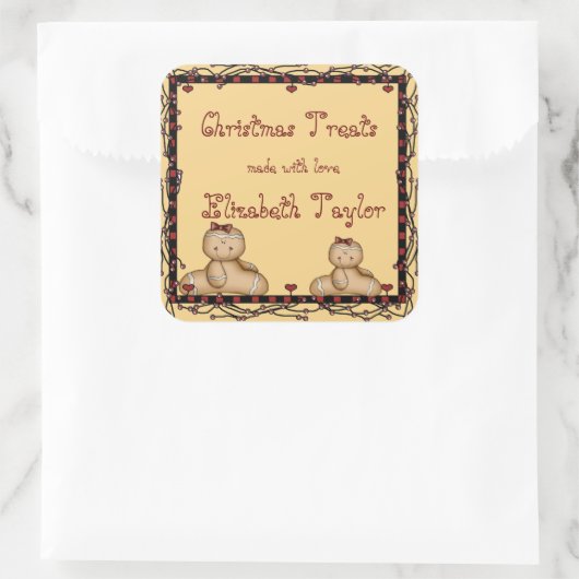 Kerstkoekjes, feestdag Sticker (Tas)