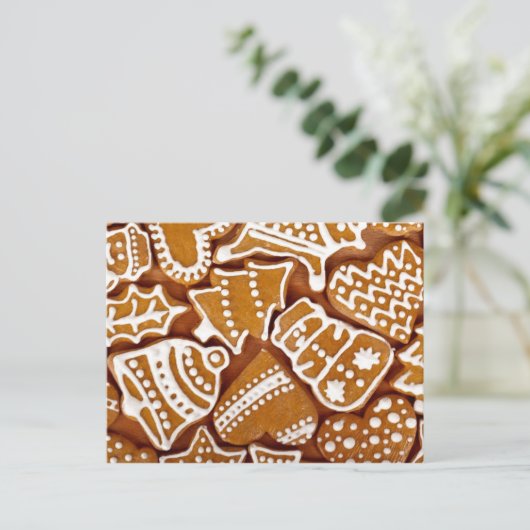 kerstkoekjes feestdagenkaart (Staand voorkant)