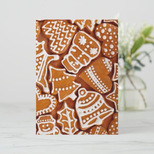 kerstkoekjes feestdagenkaart (Staand voorkant)