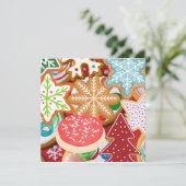 Kerstkoekjes Feestdagenkaart (Staand voorkant)