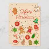 Kerstkoekjes Feestdagenkaart (Voorkant / Achterkant)