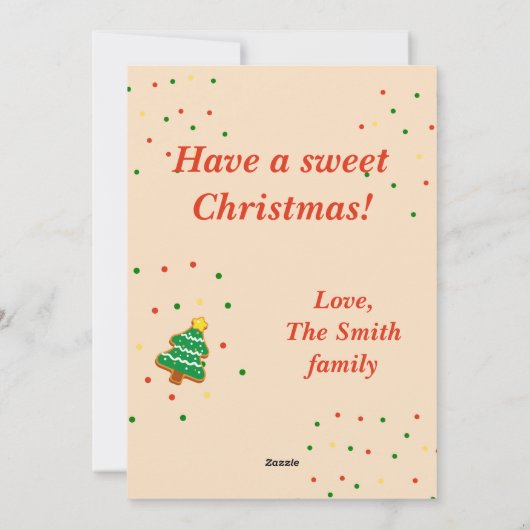 Kerstkoekjes Feestdagenkaart (Achterkant)